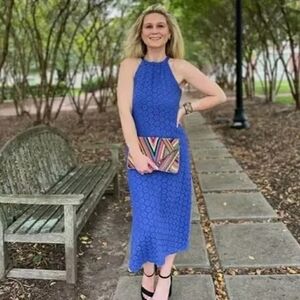 A New Day™ Sleeveless Crochet Dress in Blue Size XL